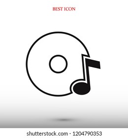 CD icon, stock vector illustration flat design style