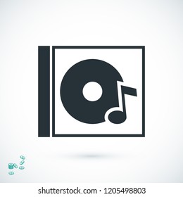 CD icon, stock vector illustration flat design style