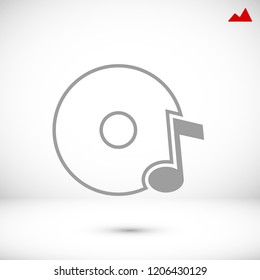 CD icon, stock vector illustration flat design style