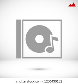 CD icon, stock vector illustration flat design style