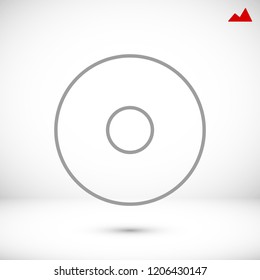 CD icon, stock vector illustration flat design style