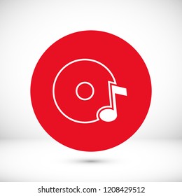 CD icon, stock vector illustration flat design style