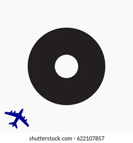 CD icon, stock vector illustration flat design style