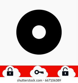 CD icon, stock vector illustration flat design style