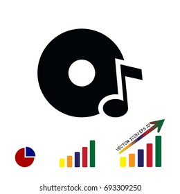 CD icon, stock vector illustration flat design style