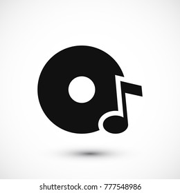 CD icon, stock vector illustration flat design style