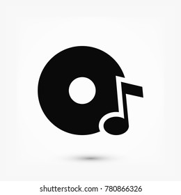 CD icon, stock vector illustration flat design style
