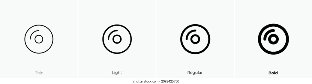 cd icon. Thin, Light Regular And Bold style design isolated on white background