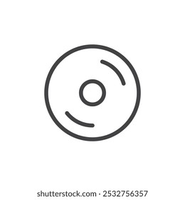 CD icon Thin outline art symbol