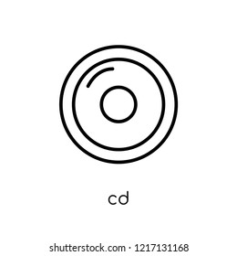 cd icon. Trendy modern flat linear vector cd icon on white background from thin line Music collection, outline vector illustration