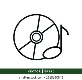 Cd icon vector flat style illustration 