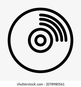 icono de CD. Ilustración vectorial aislada en fondo blanco. Señal de DVD.