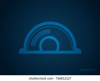 CD icon vector.Icon symbol isolated on blue background. Navigation map, gps, direction, placecontact, search concept.Vector illustration EPS 10