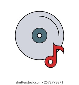 cd icon with white background vector stock illustration