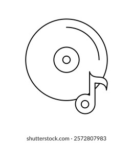 cd icon with white background vector stock illustration