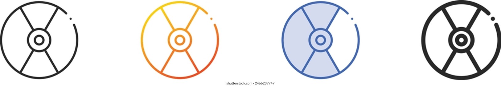 cd icon.Thin Linear, Gradient, Blue Stroke and bold Style Design Isolated On White Background