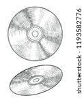 CD illustration, drawing, engraving, ink, line art, vector