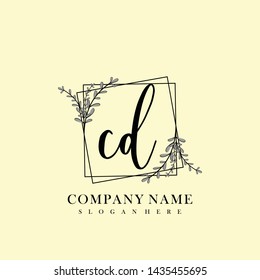 CD Initial beauty floral logo template