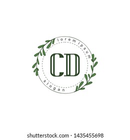 CD Initial beauty floral logo template