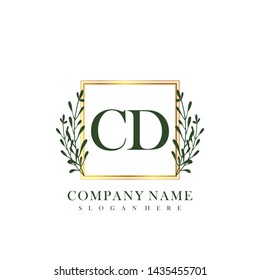 CD Initial beauty floral logo template