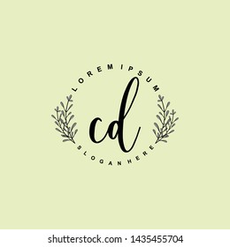 CD Initial beauty floral logo template