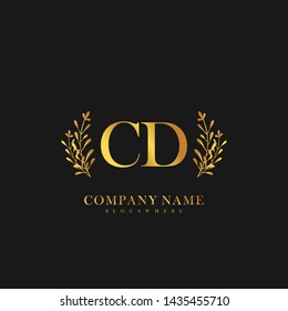 CD Initial beauty floral logo template