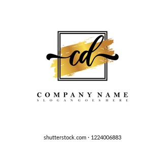 CD Initial handwriting logo concept
