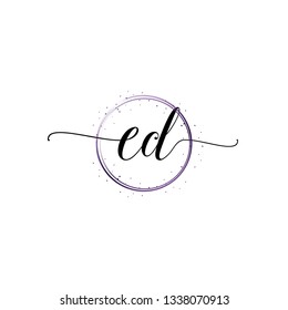 CD  Initial Handwriting logo template vector