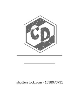 CD  Initial Handwriting logo template vector