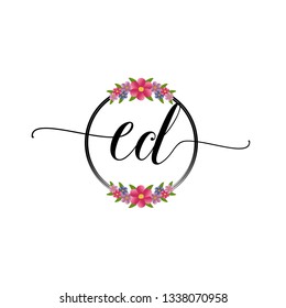 CD  Initial Handwriting logo template vector