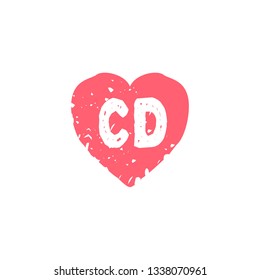 CD  Initial Handwriting logo template vector