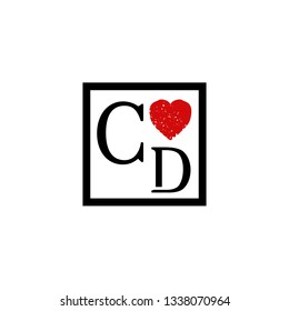 CD  Initial Handwriting logo template vector