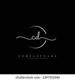CD initial handwriting logo template vector
