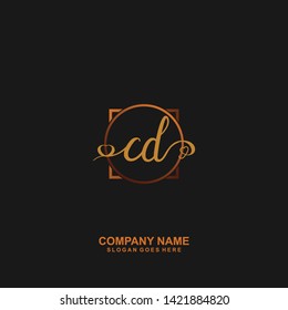 CD Initial handwriting logo vector