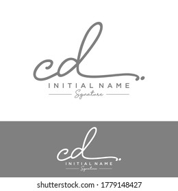 CD Initial letter handwriting and signature logo.