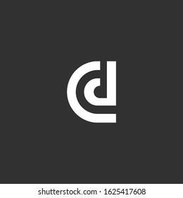  CD initial letter logo design template vector