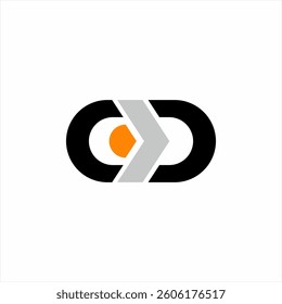 CD initial letter logo design with forward arrow sign.