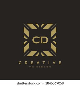 Letra inicial del CD ornamento de lujo monograma modelo vector.