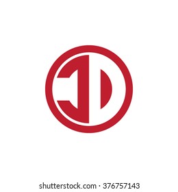 CD initial letters circle business logo red