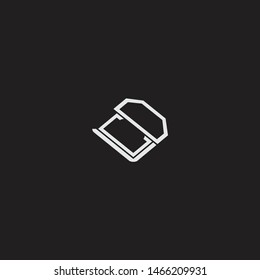 CD Initial Logo letters with rotate squere template