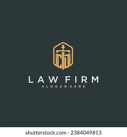 CD initial logo monogram with shield and sword style design for law firm