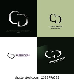 CD Initial Modern Typography Emblem Logo Template for Business