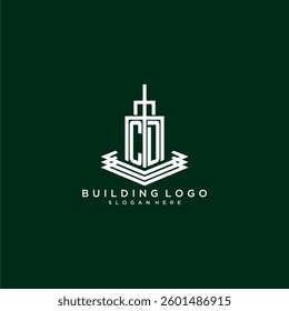CD initial monogram building logo for real estate