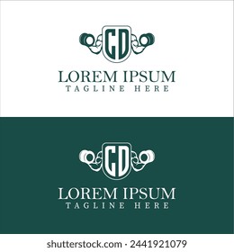 CD initial monogram for fitnes or gym logo with creative style design.	
