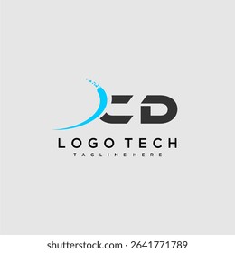 CD initial monogram for technology logo design