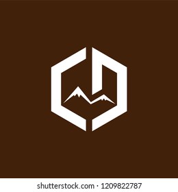 CD initial with mount vector Logo element. CD initial design collection. Vector illustration