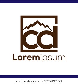 CD initial with mount vector Logo element. CD initial design collection. Vector illustration