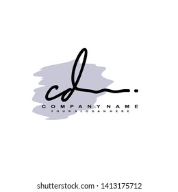 CD initial signature logo. handwriting logo template vector,
