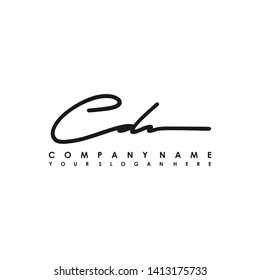 CD initial signature logo. handwriting logo template vector,