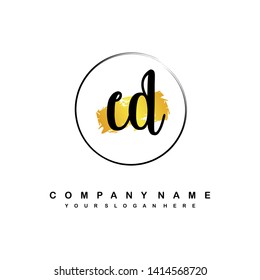 CD initial signature logo. handwriting logo template vector,
